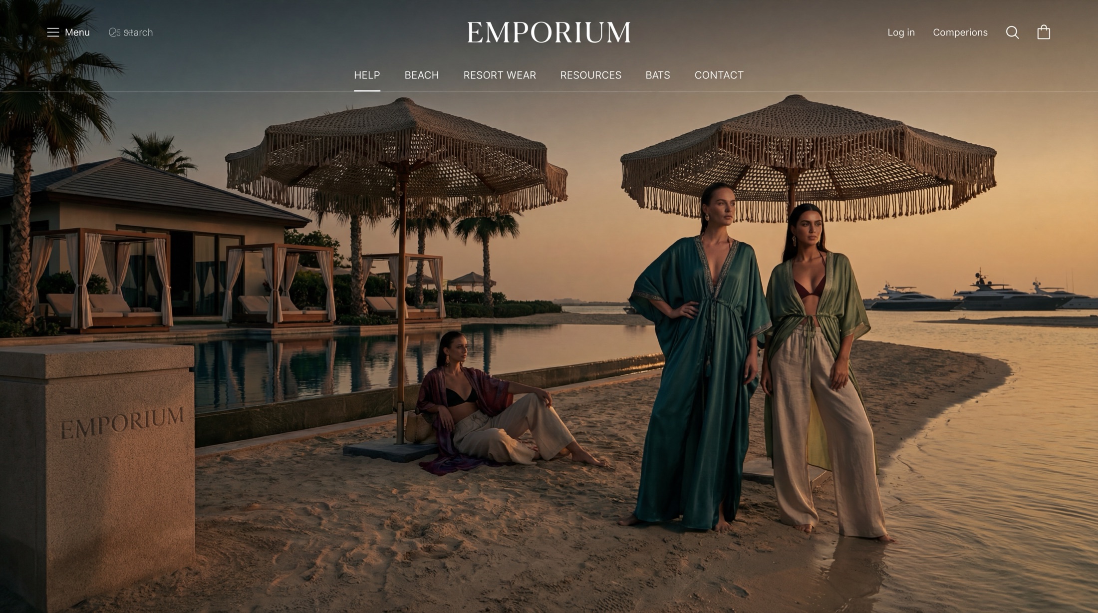 AI fashion photography India — twilight resort kaftans by BrandMorph AI