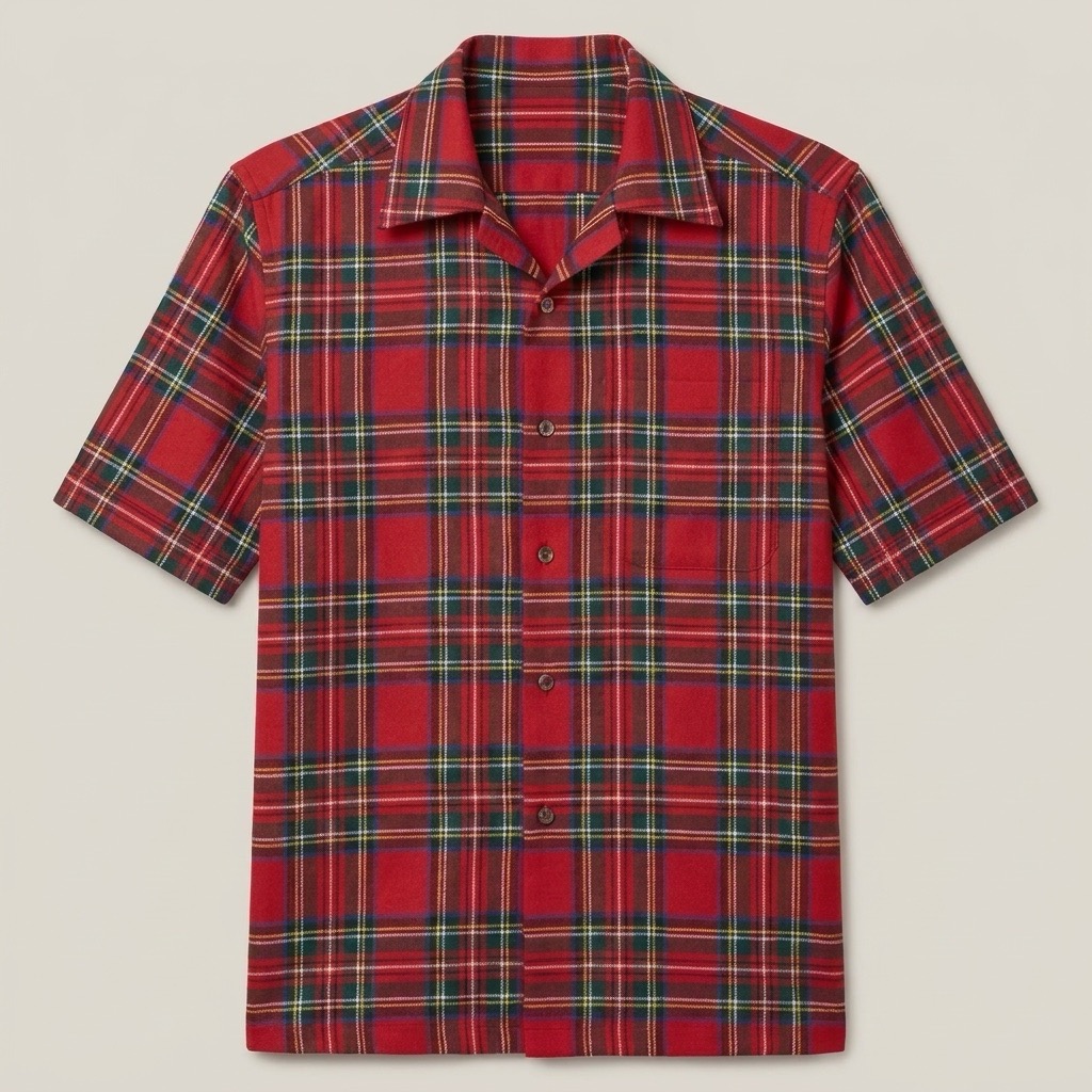 AI menswear photography India — checked shirt front view by BrandMorph AI